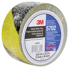 3M™ Safety Stripe Vinyl Tape 5702, Black/Yellow, 2 in x 36 yd, 5.4 mil, 24 Roll/Case, Individually Wrapped Conveniently Packaged