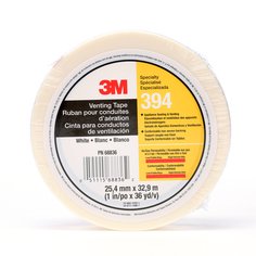 3M™ Vent Tape 394, White, 1 in x 36 yd, 4 mil, 36 rolls per case,
Individually Wrapped Conveniently Packaged