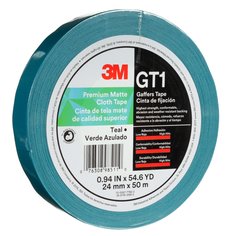 3M™ Premium Matte Cloth (Gaffers) Tape GT1, Teal, 24 mm x 50 m, 11 mil,
48/Case
