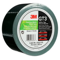 3M™ Premium Matte Cloth (Gaffers) Tape GT3, Green, 72 mm x 50 m, 11 mil,
16/Case