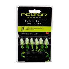Peltor™ Sport Tri-Flange™ Corded Reusable Earplugs 97317-10C, 3 Pair
Pack Neon Yellow
