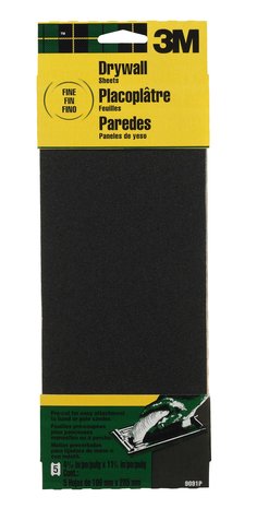3M™ Drywall Sanding Sheets 9091DC-NA 4 3/16 in x 11 1/4 in x in, Fine
grit, 5/pk, Open Stock