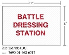 3M™ Diamond Grade™ Damage Control Sign 3MN054DG, "BAT DRES STAT", 12 in
x 8 in, 10/Package