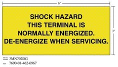 3M™ Diamond Grade™ Electrical Sign 3MN702DG, "SHOCK…SERVICING", 7 in x 3
in, 10/Package