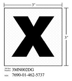 3M™ Diamond Grade™ Damage Control Sign 3MN001DG, "X-Ray", 4 in x 4 in,
10/Package