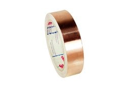 3M™ Copper Foil EMI Shielding Tape 1182, 23 in x 18 yds, slitter/dist
log rolls, Bulk, 1 Roll/Case