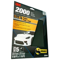 3M™ Wetordry™ Sandpaper, 32044, 2000 Grit, 9 in x 11 in, 5 per pack, 20
per case