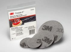 3M™ Finesse-it™ Refining Disc 3000, 64981, (1) 6 in disc (1) 5 in disc
(2) 3 in disc, Multi Pack, 20 Packs/Case