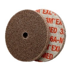 Scotch-Brite™ EXL Unitized Wheel, XL-UW, 6A Medium, 4 in x 1/4 in x 1/4
in, 20 ea/Case