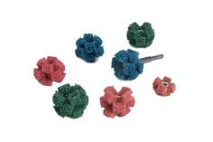 Standard Abrasives™ Buff and Blend Cross Buff GP, 725002, A/O VFN, 1-1/2
in x 1/2 in x 2 Ply x 8-32, 50/Carton, 500 ea/Case