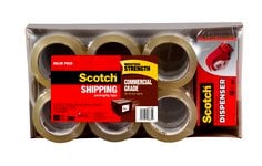 Scotch® Commercial Grade Shipping Packaging Tape 3750-12-DP3, 1.88 in x
54.6 yd (48 mm x 50 m) 12 rolls with Dispenser