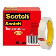 Scotch® Transparent Tape 600-2P34-72, 3/4 in x 2592 in (19 mm x 65,8 m)
2 PK