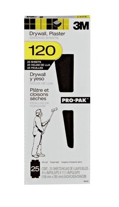 3M™ Pro-Pak™ Drywall Sanding Sheet 99430, 4.1875 in x 11.25 in, 25 sht
pk, 120C Grit