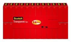 Scotch® Transparent Tape 600K24, 3/4 in x 1000 in x 0 in (19 mm x 25,4)