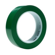 3M™ Vinyl Tape 471, Green, 1 1/2 in x 36 yd, 5.2 mil, 24 rolls per case
