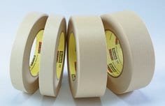 3M™ High Performance Masking Tape 232, Tan, 1/8 in x 60 yd, 6.3 mil,
plastic core, 288/Case