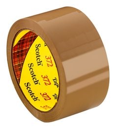 Scotch® Box Sealing Tape 372, Tan, 72 mm x 100 m, 24/Case