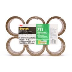 Scotch® Sealing Tape 371, Tan, 48 mm x 50 m, 36/Case, Conveniently
Packaged