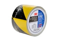 3M™ Safety Stripe Vinyl Tape 5702, Black/Yellow, 3 in x 36 yd, 5.4 mil, 12 Roll/Case, Individually Wrapped Conveniently Packaged