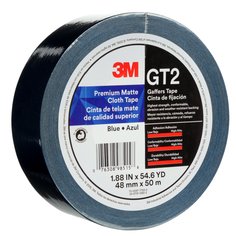 3M™ Premium Matte Cloth (Gaffers) Tape GT2, Blue, 48 mm x 50 m, 11 mil,
24/Case