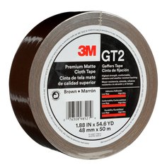 3M™ Premium Matte Cloth (Gaffers) Tape GT2, Brown, 48 mm x 50 m, 11 mil,
24/Case