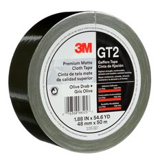 3M™ Premium Matte Cloth (Gaffers) Tape GT2, Olive Drab, 48 mm x 50 m, 11
mil, 24/Case
