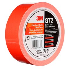 3M™ Premium Matte Cloth (Gaffers) Tape GT2, Fluorescent Orange, 48 mm x
50 m, 11 mil, 24/Case