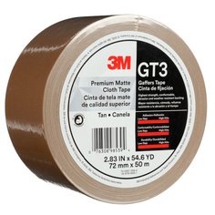 3M™ Premium Matte Cloth (Gaffers) Tape GT3, Tan, 72 mm x 50 m, 11 mil,
16/Case