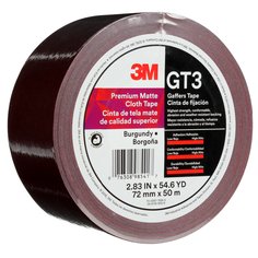 3M™ Premium Matte Cloth (Gaffers) Tape GT3, Burgundy, 72 mm x 50 m, 11
mil, 16/Case