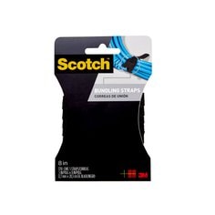 Scotch™ Bundling Straps RF3710, 0.5 in x 8 in, (12,7 mm x 20,3 cm) Black