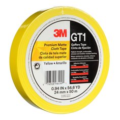 3M™ Premium Matte Cloth (Gaffers) Tape GT1, Yellow, 24 mm x 50 m, 11
mil, 48/Case