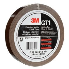 3M™ Premium Matte Cloth (Gaffers) Tape GT1, Brown, 24 mm x 50 m, 11 mil,
48/Case