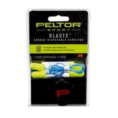 Peltor™ Sport Blasts™ Corded Disposable Earplugs 97081-10C, 2 Pair Pack,
Neon Yellow
