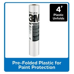 3M™ Hand-Masker™ Contractor's Plastic CP4, 4 ft x 180 ft x .35 mil (1,21
m x 54,8 m x .00889 mm), 1 Roll/Pack