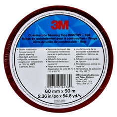 3M™ Construction Seaming Tape 8087CW, Red, 60 mm x 50 m, 20 rolls per
case