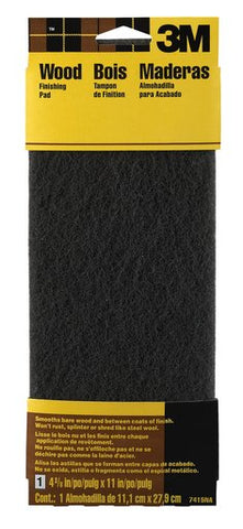 3M™ Hand Sanding Wood Finishing Pad 7415NA, 4.375 in x 11 in, Gray Fine