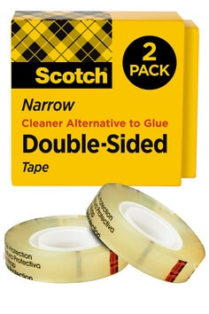 Scotch® Double Sided Tape 665-2PK, 1/2 in x 900 in, 2pk