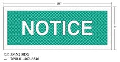 3M™ Diamond Grade™ Safety Sign 3MN210DG, "NOTICE", 10 in x 3 in,
10/Package