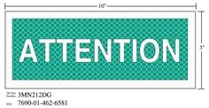 3M™ Diamond Grade™ Safety Sign 3MN212DG, "ATTENTION", 10 in x 3 in,
10/Package