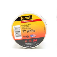 Scotch® Fire-Retardant Electric Arc Proofing Tape 77W, 3 in x 20 ft,
White/Gray, 1 roll/carton, 10 rolls/Case