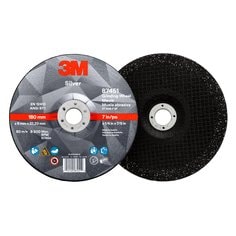 3M™ Silver Depressed Center Grinding Wheel, 87451, T27, 7 in x 1/4 in x
7/8 in, 10/Carton, 20 ea/Case