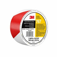 3M™ Safety Stripe Vinyl Tape 767, Red/White, 3 in x 36 yd, 5 mil, 12 Roll/Case, Individually Wrapped Conveniently Packaged