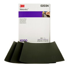 3M™ Wetordry™ Abrasive Sheet, 02034, 1000, 9 in x 11 in, 50 sheets per
carton, 5 cartons per case