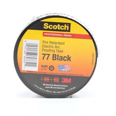 Scotch® Fire-Retardant Electric Arc Proofing Tape 77, 1-1/2 in x 20 ft,
Black, 1 roll/carton, 10 rolls/Case
