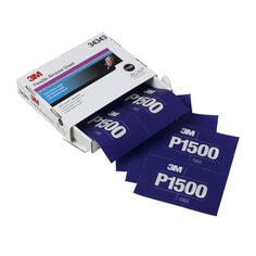 3M™ Hookit™ Flexible Abrasive Sheet, 34343, P1500, 5.5 in x 6.8 in, 25
sheets per carton, 5 cartons per case