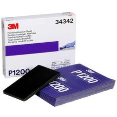 3M™ Hookit™ Flexible Abrasive Sheet, 34342, P1200, 5.5 in x 6.8 in, 25
sheets per carton, 5 cartons per case