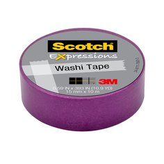 Scotch® Expressions Washi Tape C314-PUR, .59 in x 393 in (15 mm x 10 m)
Purple