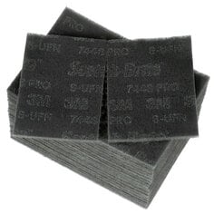 Scotch-Brite™ Hand Pad 7448 Pro, PO-HP, SiC Ultra Fine, Gray, 6 in x 9 in, 20/Carton, 3 Cartons/Case