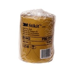 3M™ Stikit™ Gold Disc Roll, 01443, 6 in, P80A, 125 discs per roll, 10
rolls per case
