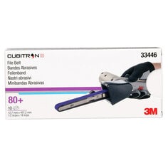 3M™ Cubitron™ II File Belt, 33446, 80+, 1/2 in x 18 in (12.7 mm x 457.2
mm), 10 belts per carton, 5 cartons per case